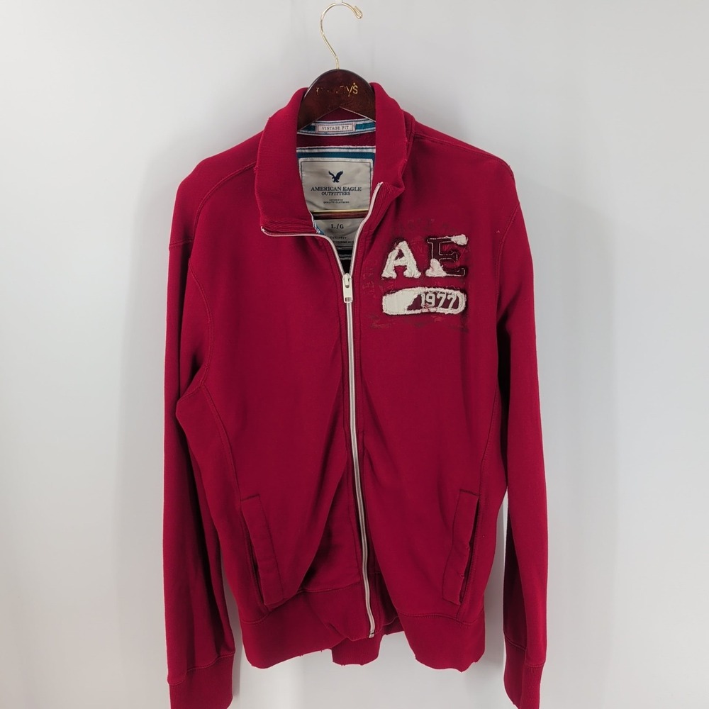 Vtg 90,s American Eagle Outfitters Vintage Fit Full Zip Jacket Red Size L